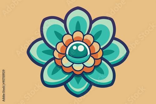 A simple mandala vector icon illustration photo