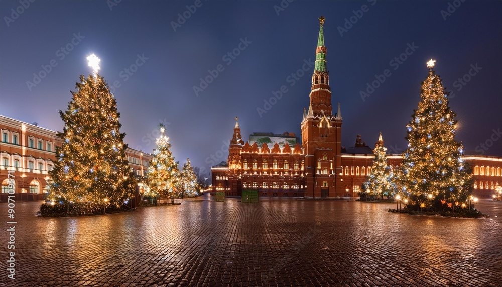 Obraz premium European cities filled with Christmas festival atmosphere