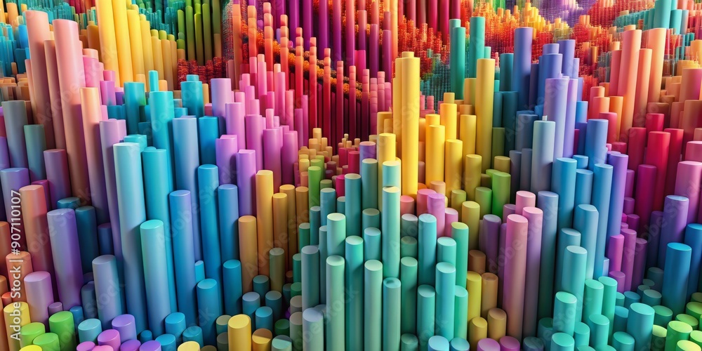 Abstract geometric shapes creating a colorful volumetric musical background, volumetric, music, abstract, geometric Abstract geometric shapes creating a colorful volumetric musical background, volumetric, music, abstract, geometric