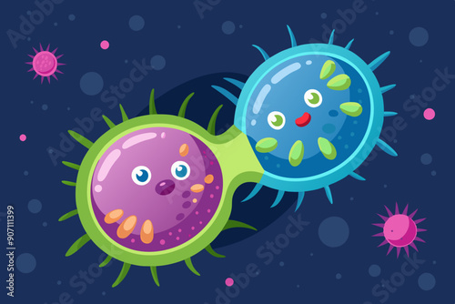 A sexual reproduction vector art illustration