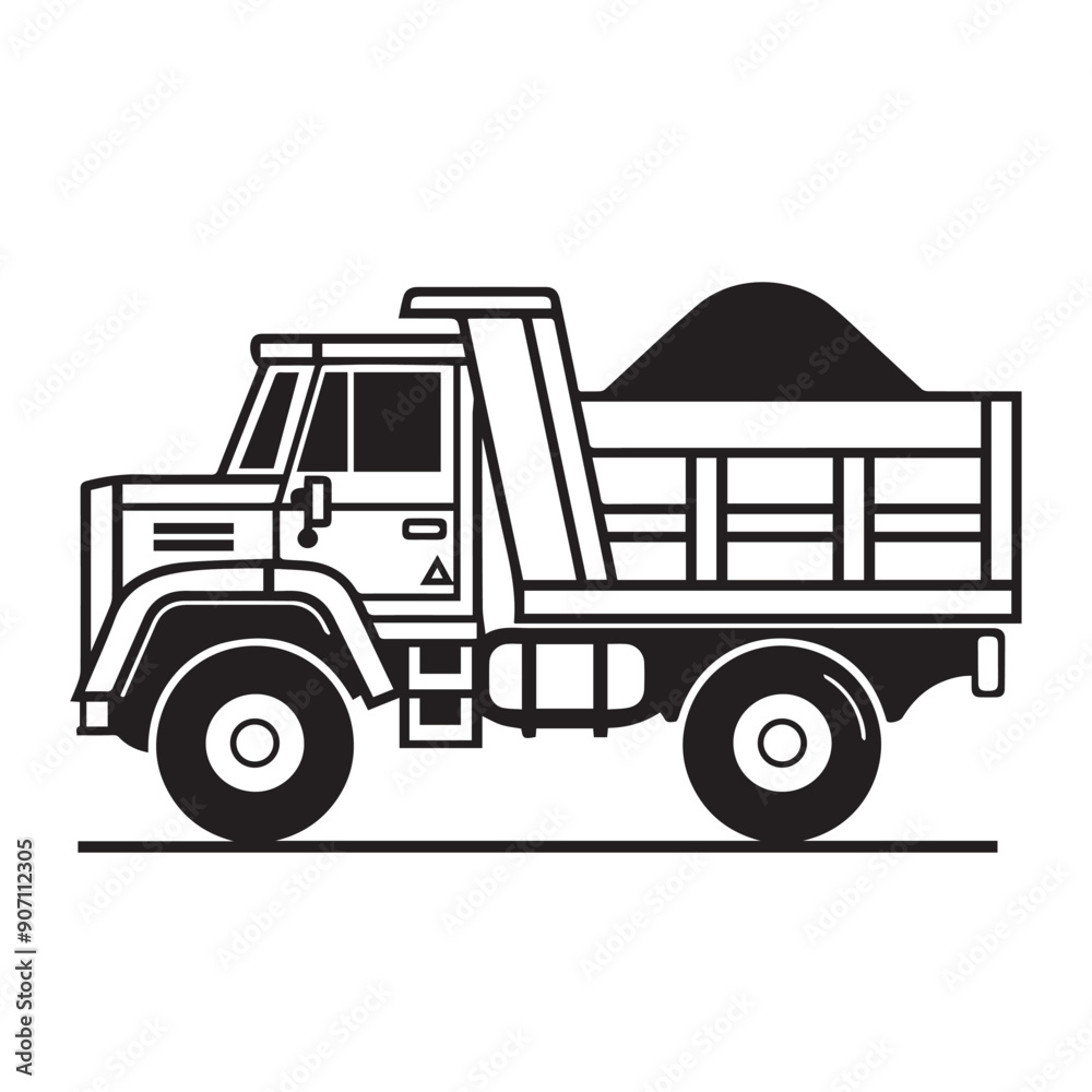 DUMP TRUCK in cartoon, doodle style . Image for t-shirt, web, mobile apps and ui. Isolated 2d vector illustration in logo, icon, sketch style, Eps 10, black and white. AI Generative DUMP TRUCK in cartoon, doodle style . Image for t-shirt, web, mobile apps and ui. Isolated 2d vector illustration in logo, icon, sketch style, Eps 10, black and white. AI Generative