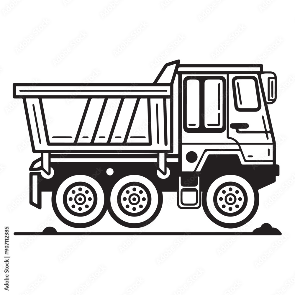 DUMP TRUCK in cartoon, doodle style . Image for t-shirt, web, mobile apps and ui. Isolated 2d vector illustration in logo, icon, sketch style, Eps 10, black and white. AI Generative DUMP TRUCK in cartoon, doodle style . Image for t-shirt, web, mobile apps and ui. Isolated 2d vector illustration in logo, icon, sketch style, Eps 10, black and white. AI Generative