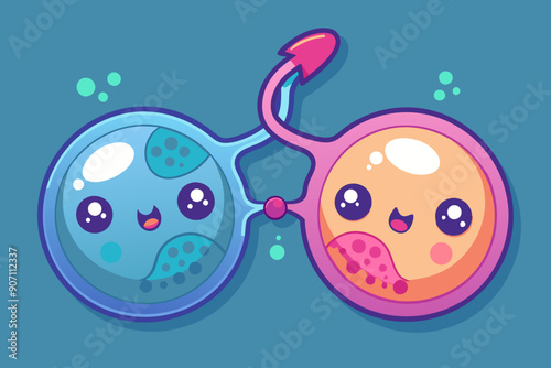 A sexual reproduction vector art illustration