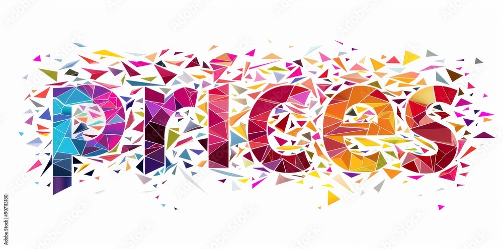 Fototapeta premium Background of white with exploding text PRICES