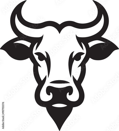 Cow head logo vector illustration.eps