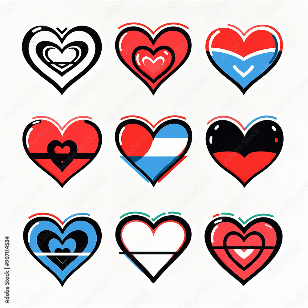 set of hearts set of hearts