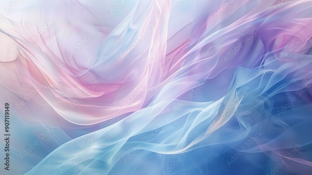 Fototapeta premium Abstract Flowing Fabric Textures in Soft Pastel Colors at Dusk