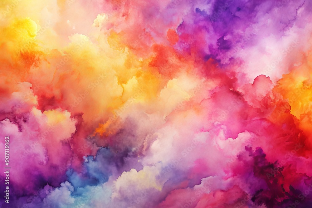 Vibrant watercolor background featuring a mesmerizing blend of purple, magenta, pink, peach, coral, orange, yellow, beige, and white hues in soft, blended strokes. Vibrant watercolor background featuring a mesmerizing blend of purple, magenta, pink, peach, coral, orange, yellow, beige, and white hues in soft, blended strokes.