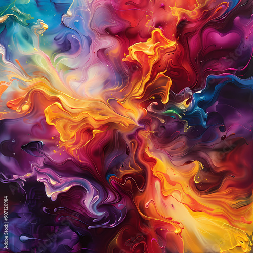 Flowing Liquid-Like Forms in Vibrant Hues