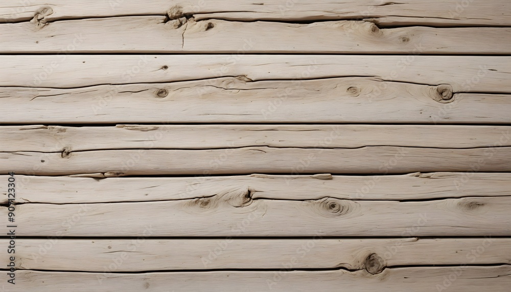 Obraz premium A background with a rustic driftwood texture, featuring a weathered, sun-bleached appearance with visible knots and cracks for a coastal, natural aesthetic. Multiple variations available