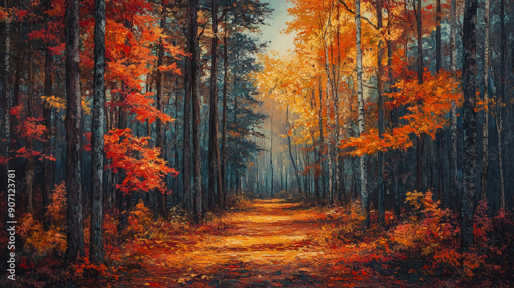 Autumn Forest Path. A path through a forest with vibrant autumn colors. Autumn Forest Path. A path through a forest with vibrant autumn colors.