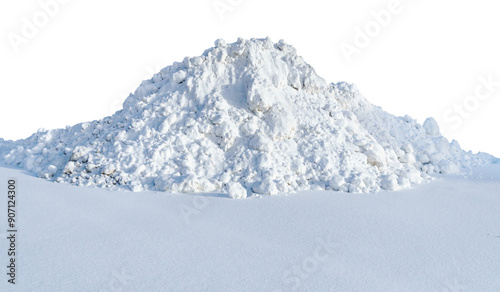 Huge pile of snow isolated