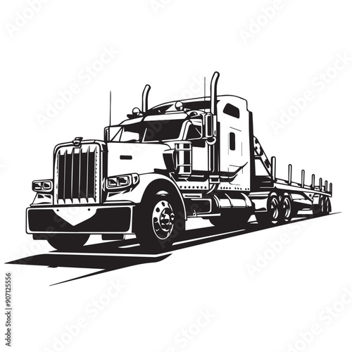 CAR CARRIER in cartoon, doodle style . Image for t-shirt, web, mobile apps and ui. Isolated 2d vector illustration in logo, icon, sketch style, Eps 10, black and white. AI Generative