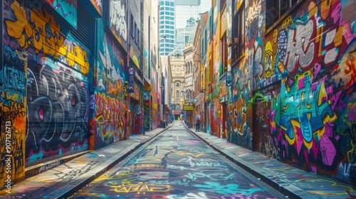 Wallpaper Mural Graffiti of bright colors This image captures the lively atmosphere of street art. Torontodigital.ca