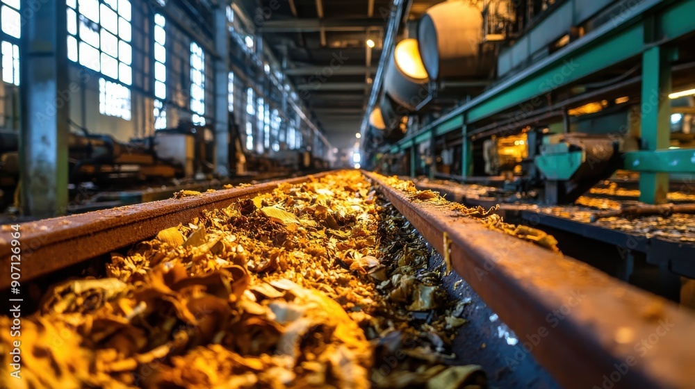 A train track is covered in leaves and debris A train track is covered in leaves and debris