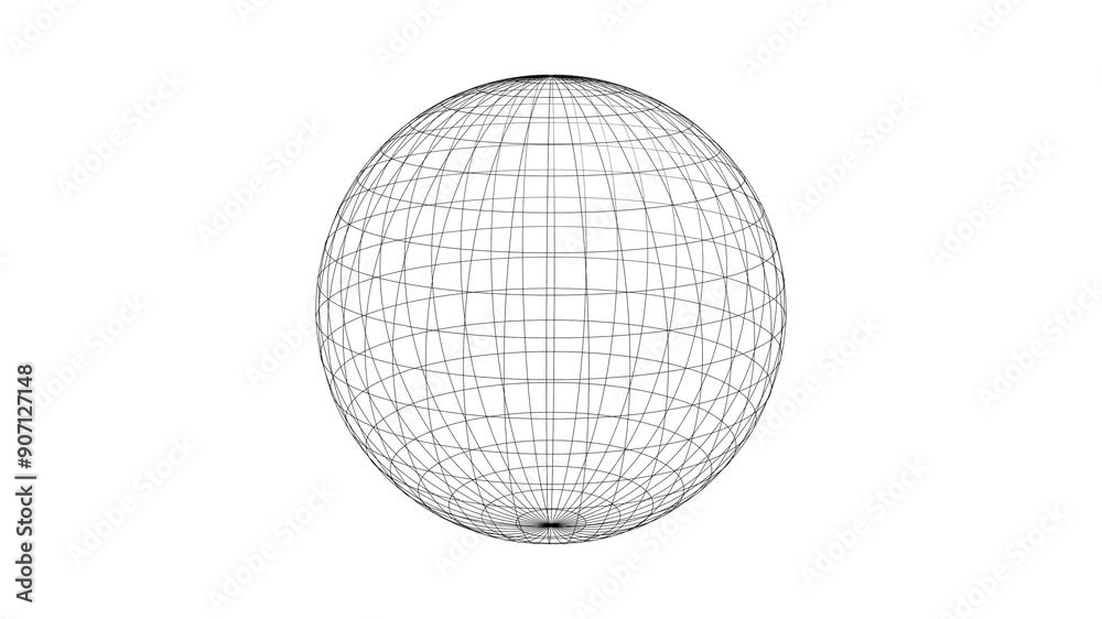 Esfera Giratoria Sobre Fondo Blanco