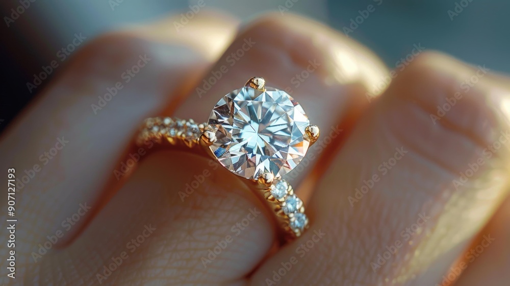 Engagement ring close-up generative ai