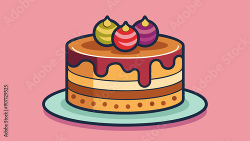 Simple wedding cake vector art illustration