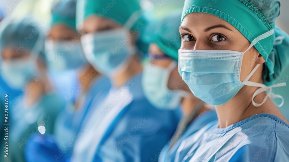 Surgeons performing a procedure in a modern operating room Surgeons performing a procedure in a modern operating room
