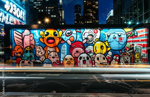 Graffiti Hamburg Reeperbahn Kiez Time exposure bulb taxi