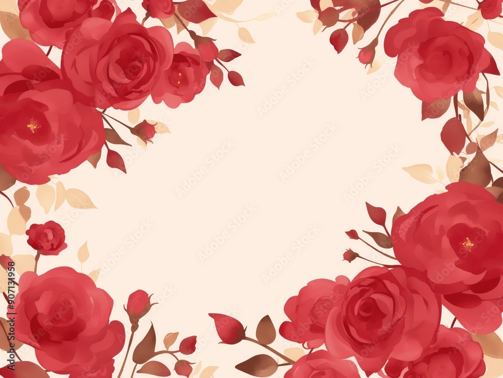 Roses bloom drawing wallpaper background card design with copy space Roses bloom drawing wallpaper background card design with copy space