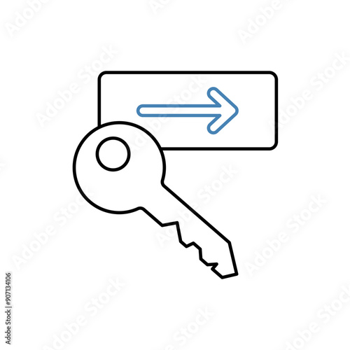 keycard access concept line icon. Simple element illustration. keycard access concept outline symbol design.
