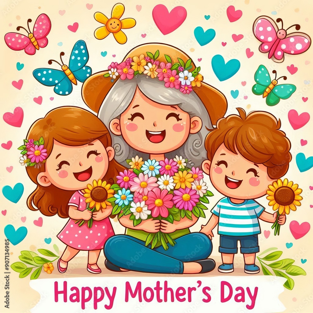 happy mother's day with flowers happy mother's day with flowers