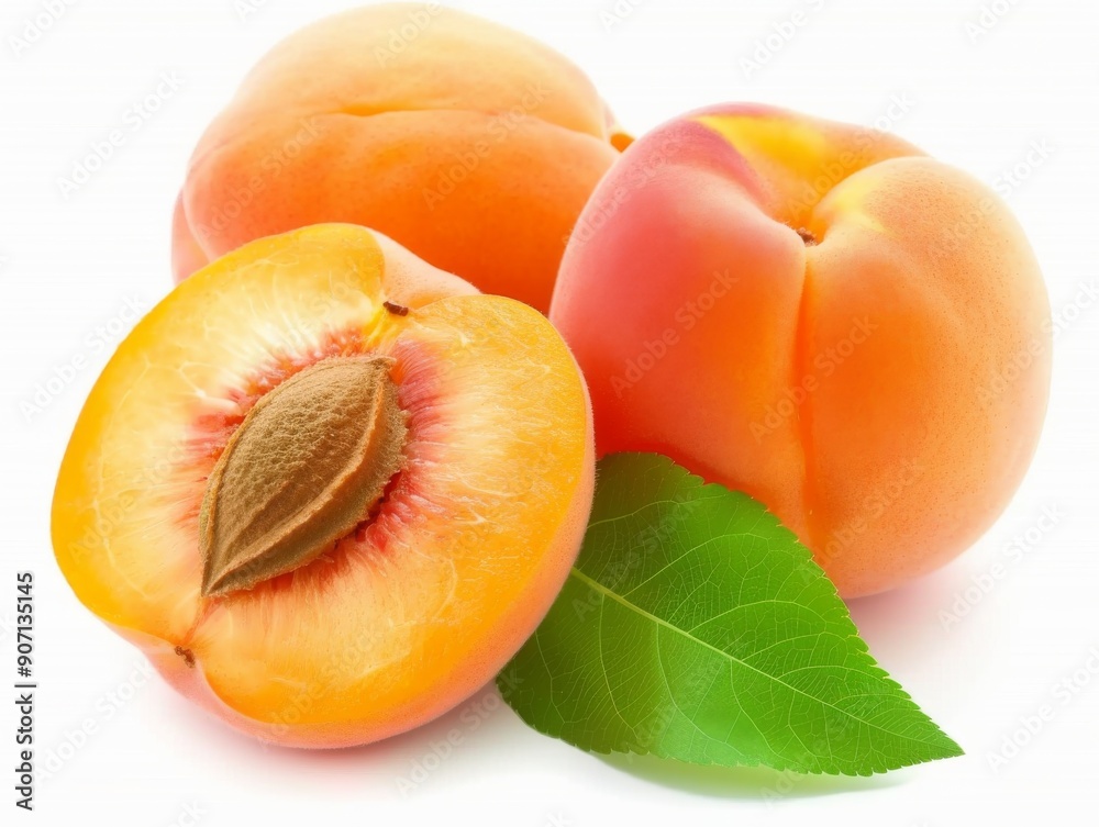 apricots on a white background apricots on a white background