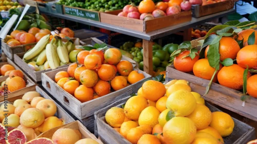 display of fresh citrus fruits in a market, with bright colors and textures display of fresh citrus fruits in a market, with bright colors and textures