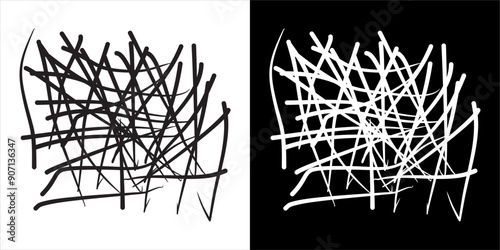 Illustration vector graphic of abstract icon, black and white