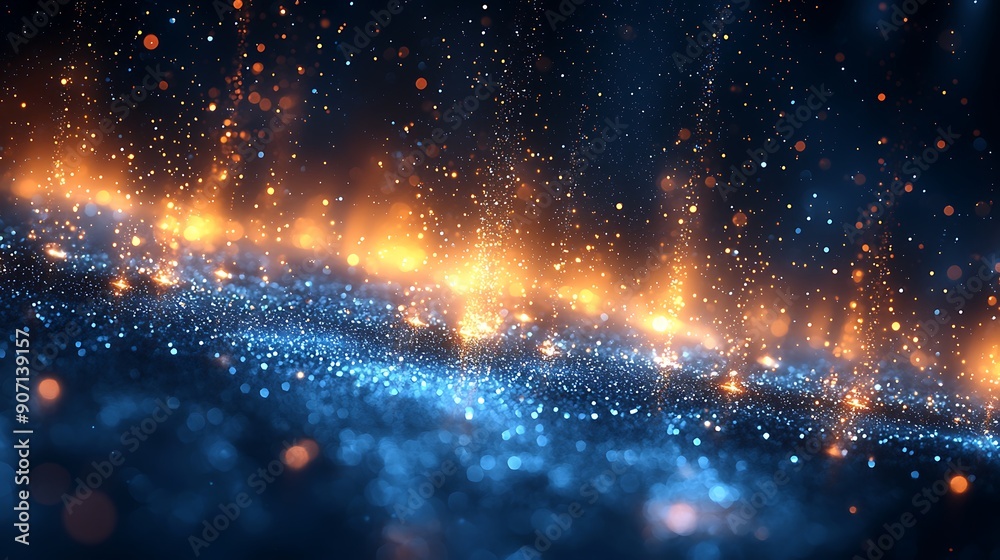 Fototapeta premium Abstract Blue Glitch Background 