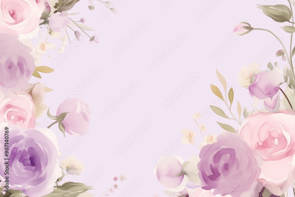 Roses bloom drawing wallpaper background card design with copy space