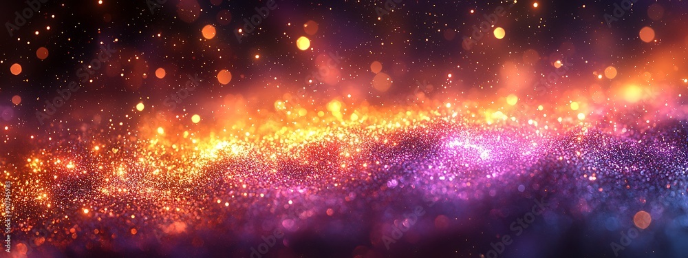 Fototapeta premium Abstract Purple and Gold Bokeh Background