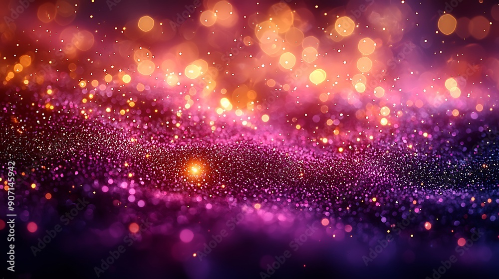 Fototapeta premium Abstract Purple and Gold Bokeh Background