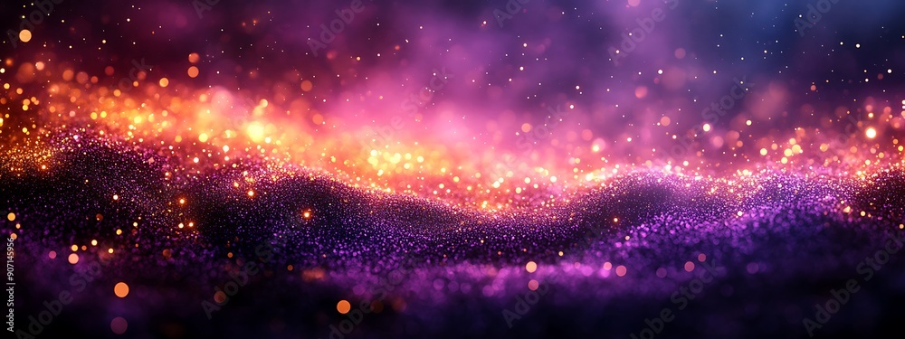 Fototapeta premium Abstract Purple and Gold Bokeh Background 