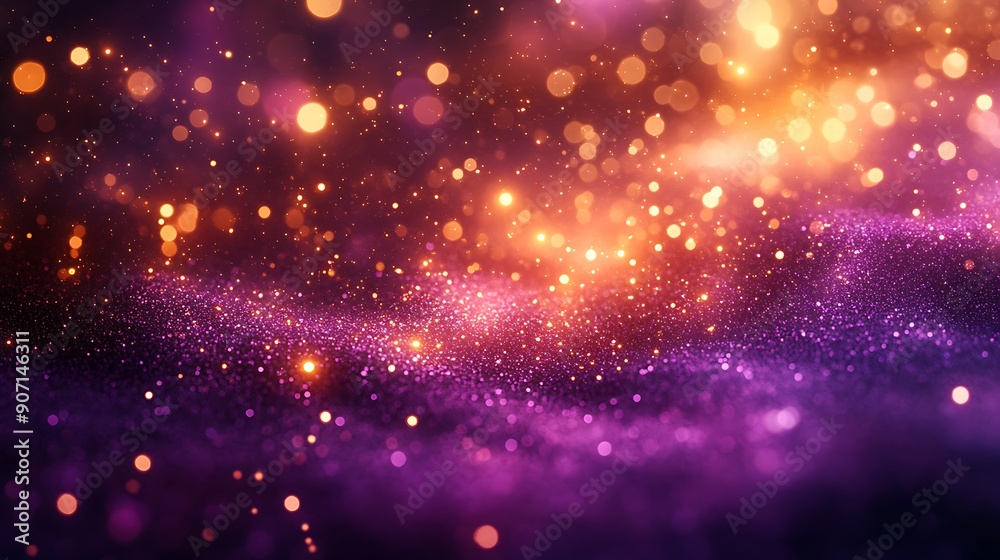 Abstract Purple and Gold Bokeh Background Abstract Purple and Gold Bokeh Background