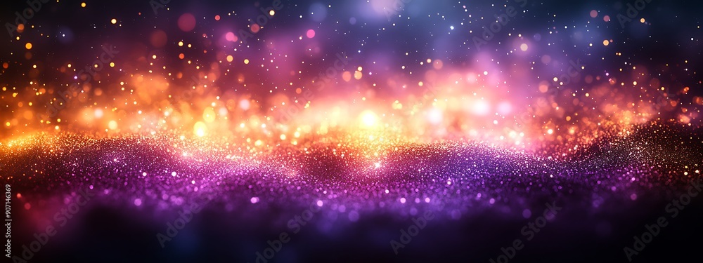 Naklejka premium Abstract Purple and Gold Bokeh Background 