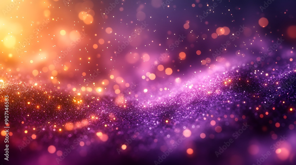 Abstract Purple and Gold Bokeh Background Abstract Purple and Gold Bokeh Background