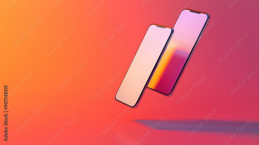 Mockup smartphone. Mobile phone blank white screen for presentation copy space, place for text Mockup smartphone. Mobile phone blank white screen for presentation copy space, place for text