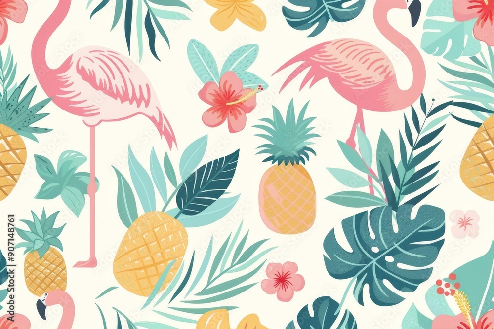 a pattern of tropical flowers and flamingos, an intricate mandala pattern with floral elements a pattern of tropical flowers and flamingos, an intricate mandala pattern with floral elements