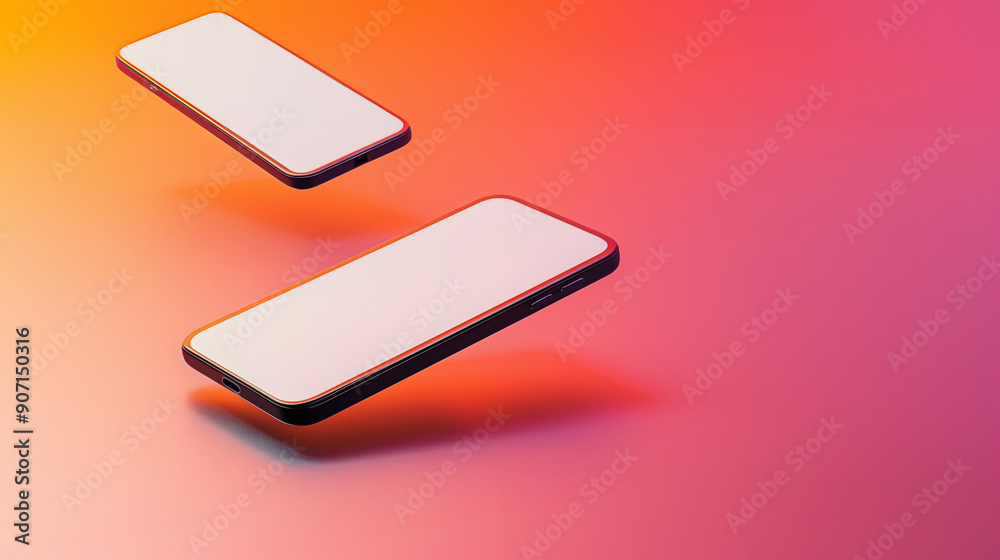 Mockup smartphone. Mobile phone blank white screen for presentation copy space, place for text Mockup smartphone. Mobile phone blank white screen for presentation copy space, place for text