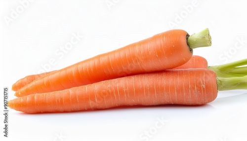 Freshy picked and washed carrots isolated on white background for mockup design