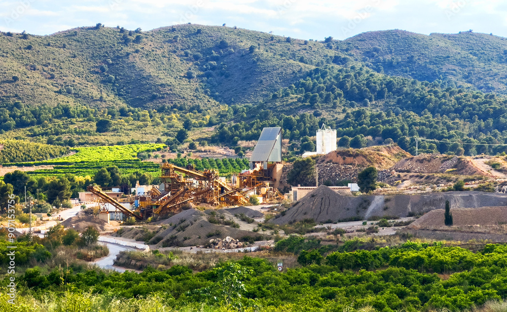 Fototapeta premium Abandoned quarry in Spain. View of an old quarry in the mountains