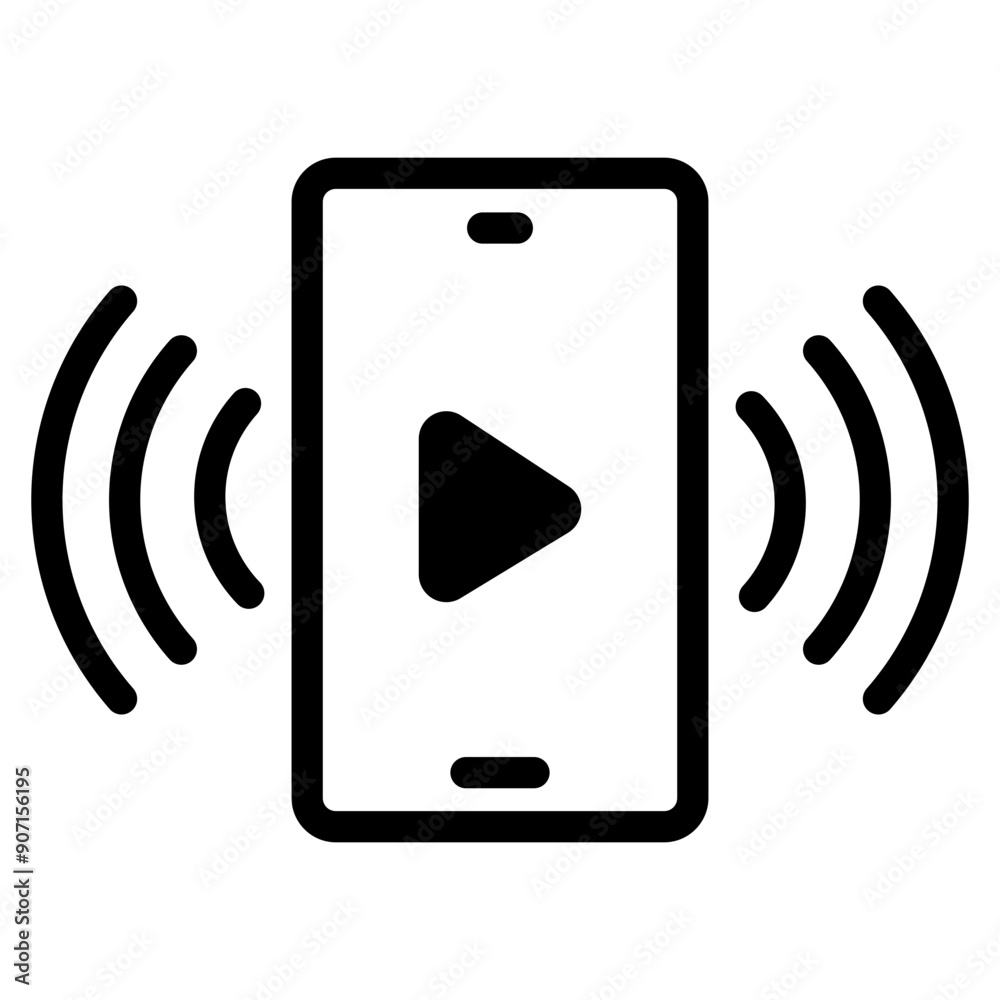 Smartphone with video player on the screen Smartphone with video player on the screen