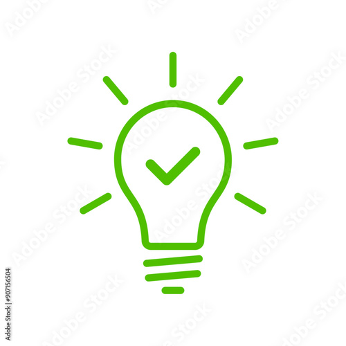 Light bulb with check mark icon