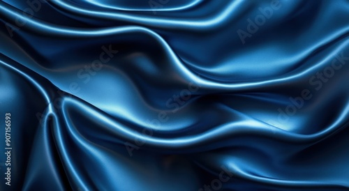 Wallpaper Mural High-quality silk fabric in a deep blue color, with a smooth and glossy texture. The material is a rich, dark shade of teal that reflects light well Torontodigital.ca