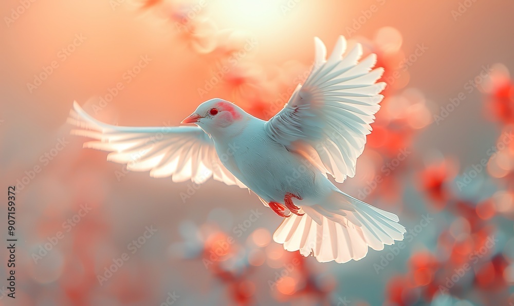 A low-poly bird in flight with pastel colors and a minimalist background represents simplicity and elegance in design. A low-poly bird in flight with pastel colors and a minimalist background represents simplicity and elegance in design.