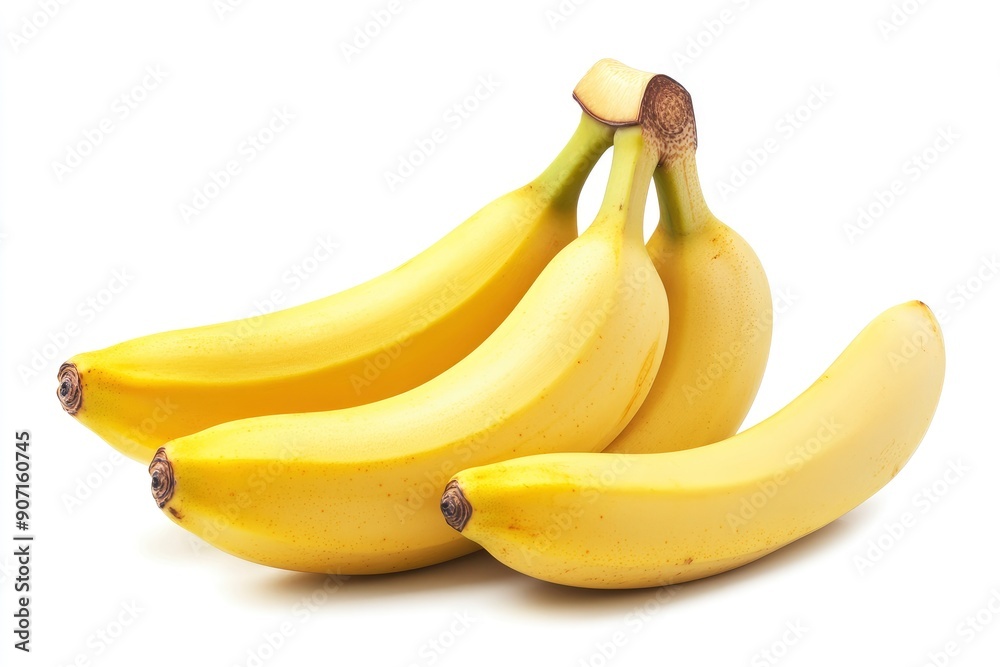 bunch of bananas isolated on white background, full depth of field, ai bunch of bananas isolated on white background, full depth of field, ai