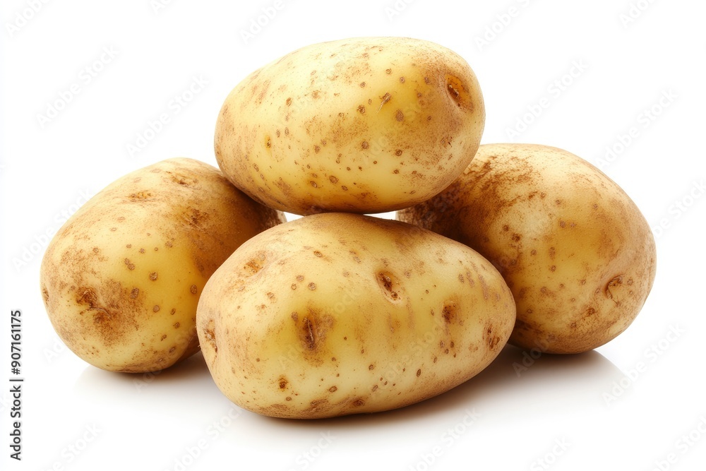 potato, isolated on white background, full depth of field , ai