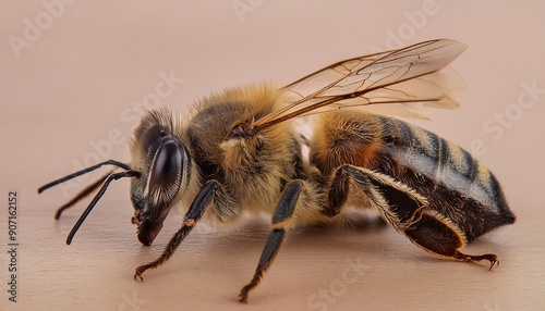 Honey bees isolated on white background